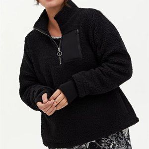 New Torrid SHERPA HALF ZIP active Black sweatshirt with tags sz 6X Plus
